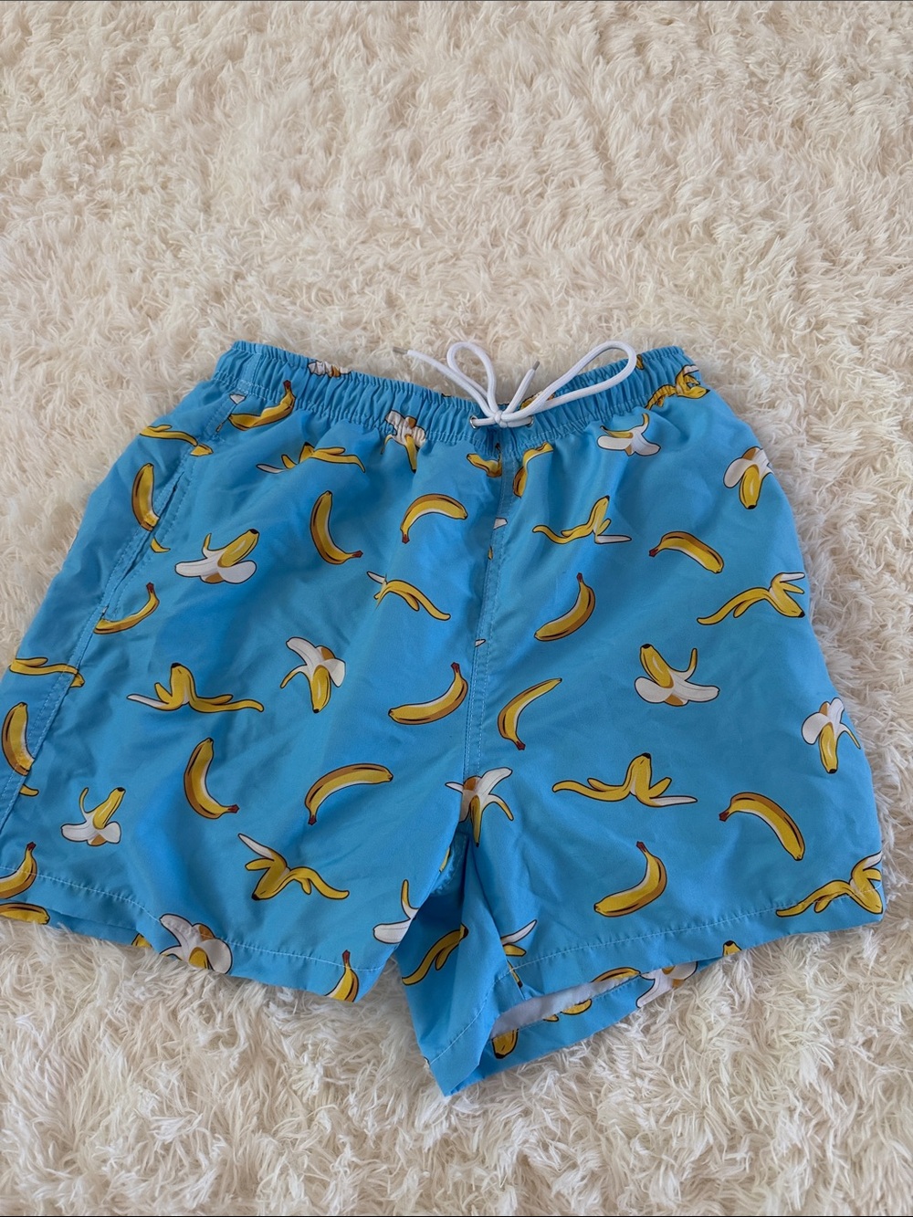 Men's Blue Banana Print Swim Shorts